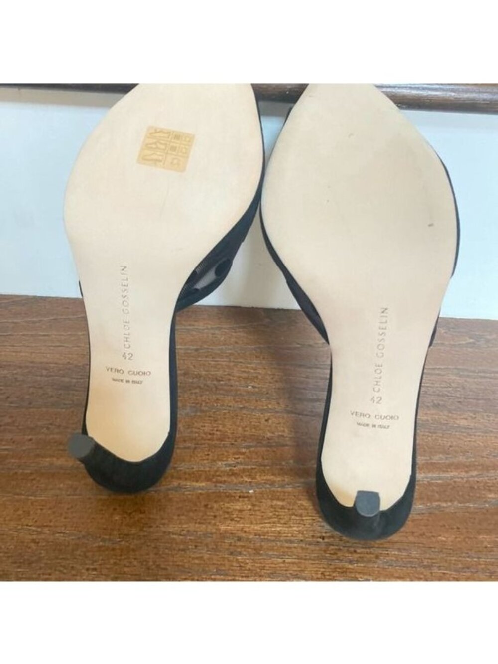 NWOT CHLOE GOSSELIN Liz Black Velvet Mules, size 42 - Picture 9 of 14